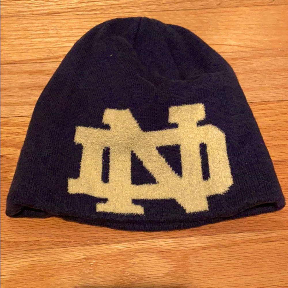 Adidas blue Notre Dame beanie hat